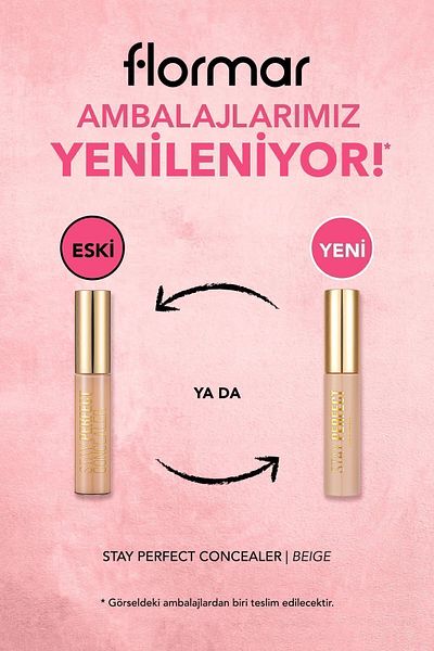 Flormar Natural Finish Concealer (COOL BOTTON) - Stay Perfect Concealer - 005 Beige -8682536085526
