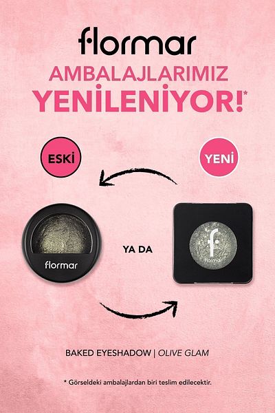 Flormar Yoğun Işıltılı Göz Farı (ZEYTİN YEŞİLİ) - Baked Eyeshadow - 007 Olive Glam - 8682536052467