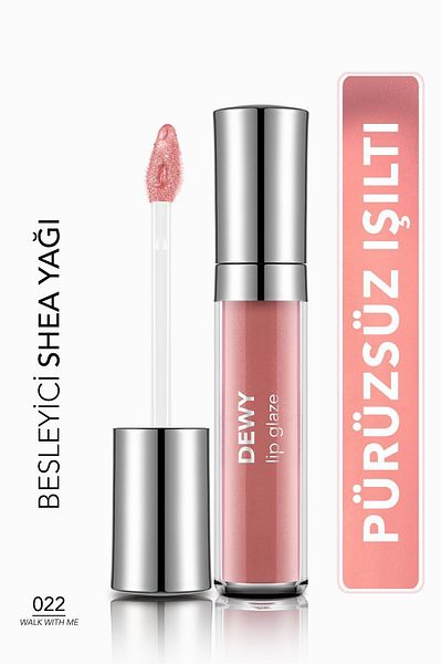 Flormar Dewy Lip Glaze Nourishing Lip Gloss - 022 Walk With Me-8682536069403