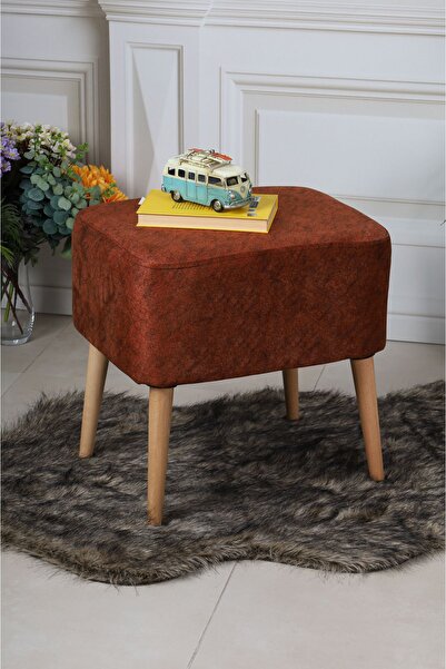 PufyHome NİSA KİREMİT DOĞAL GÜRGEN AYAKLI ÇOK AMAÇLI DİKDÖRTGEN PUF KOLTUK