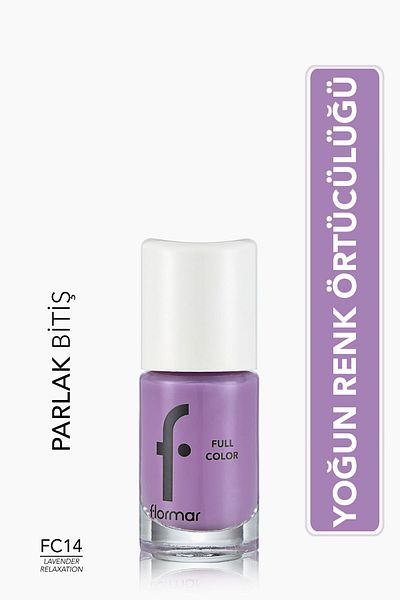 Flormar Shiny Intense Pigmented Nail Polish - Full Color Nail Enamel - Lavender Relaxation - 8690604310500