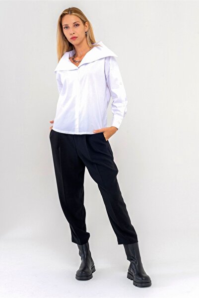 Bold & Young Women's Cotton Lycra Sleeve Slit Buttoned Half Placket Shirt