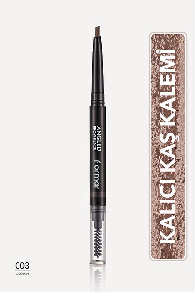 Flormar Eyebrow Pencil & Brush - Angled Brow Pencil Brown8690604572052