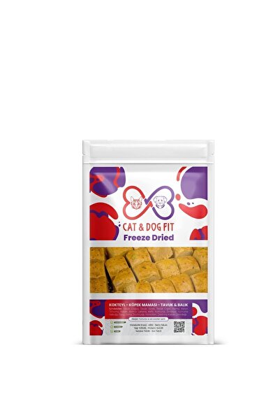 cat & dog fit Freeze- Dry Mama Kokteyl Köpek Maması Tavuk & Balık Tüm Yaş Gru...