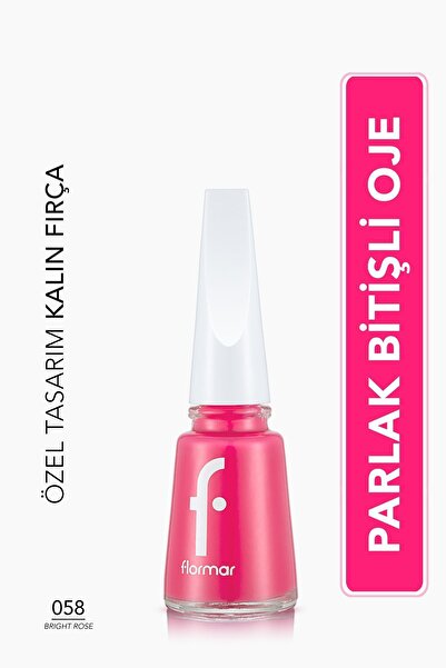 Flormar Nail Enamel Yüksek Pigmentli & Parlak Bitişli Oje Fne-058 Brıght Rose