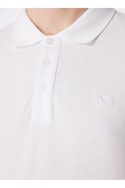 Fabrika White Men's Regular Fit Polo T-Shirt Boramır-Y