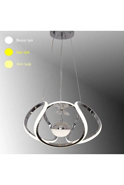 essey 02 modern ahtapot krom tek toplu üç renk ledli avize