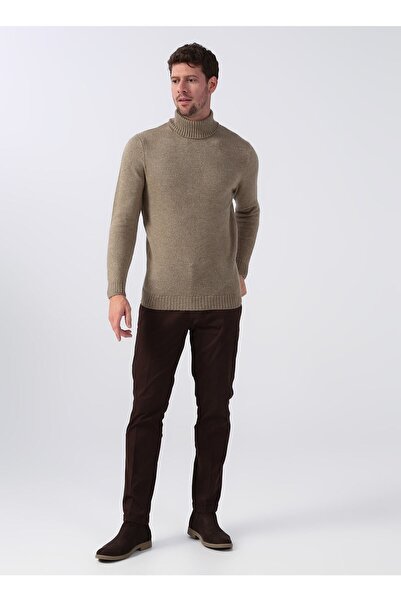 Fabrika Düşük Bel Dar Paça Kahve Erkek Chino Pantolon Adrı