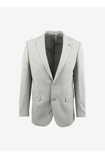 Fabrika Basic Gri Melanj Erkek Düz Ceket F3WM-CKT175