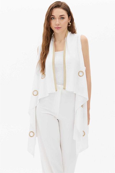 Two Mail Embroidered Casual Knitwear WHITE