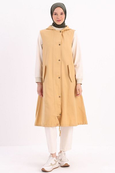 ALLDAY Yellow Hooded Vest - with Snaps