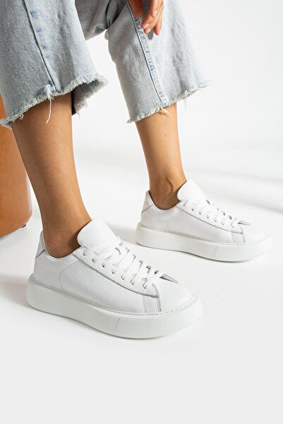 FOLLİNİ Tenis de damă din piele naturală albă