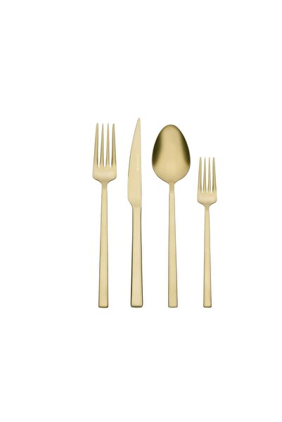 KORKMAZ Blg Lora Satin Gold 24 Parça Çatal Kaşık Bıçak Seti KycShp 471408
