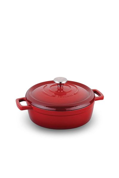 KORKMAZ Cast Pot 26x7 cm Red