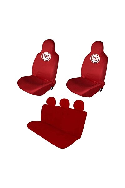 LİON AUTO Fiat Logo Car Seat Service Cover Lycra Flexible Combed Cotton Fabri...