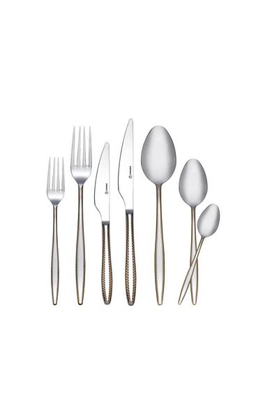 KORKMAZ 84 Piece A2519 Felisa Gold Fork Spoon Knife Set