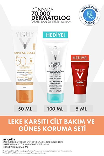 Vichy Capital Soleil Leke Karşıtı Güneş Koruyucu ve Yüz Temizleyici Cilt Bakı...