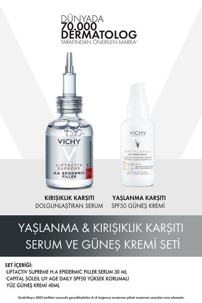 Vichy Yaşlanma & Kırşıklık Karşıtı Serum ve Güneş Kremi Seti
