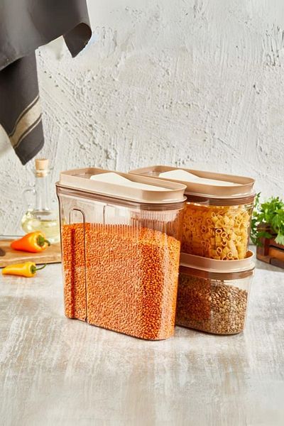 VİP AHMET Transparent Smoked Luxury Food Storage Set - 4 Lt+2Lt+2 Lt