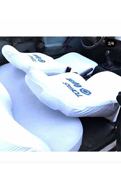 DMR Opar Yazılı Beyaz Otomobil Servis Kılıfı Esnek Penye Tüm Araç Modellerine Uygun