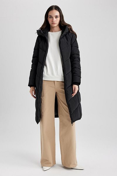 DeFacto Thermoisolierte lange Pufferjacke – Kapuzenpullover, Parka A3174ax23wn