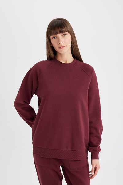 DeFacto Hanorac gros de bază simplu - oversize cu gât crew V2697az24wn
