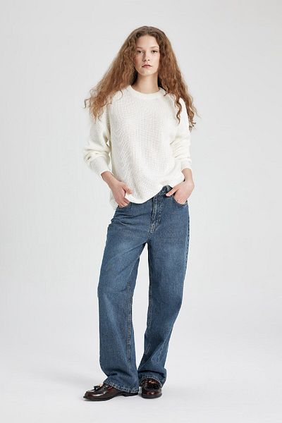 DeFacto Crew Neck Thessaloniki Knitwear Sweater - Regular Fit H6905Az24Wn