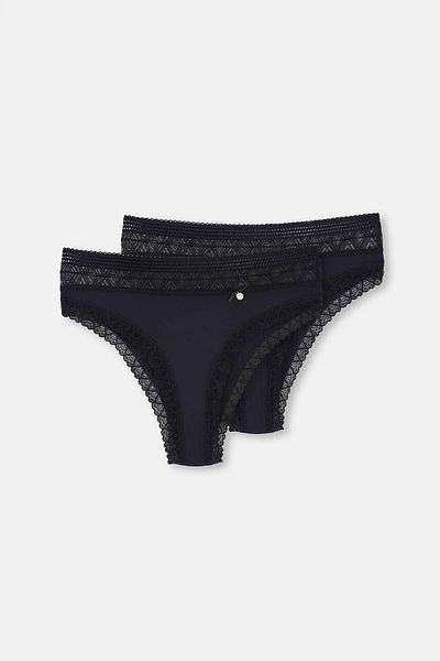 Dagi Micro Polyamide Brazillian - Black with Accessory Detail