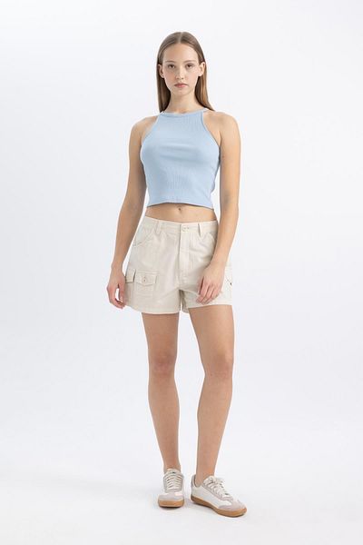 DeFacto Coool Fitted Corded Camisole Basic Plain Tank Top C4080ax24sm