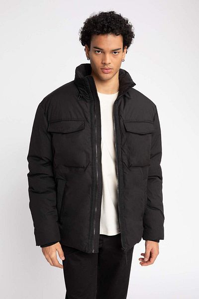 DeFacto Water Repellent down Coat Slim Fit Slim Fit Stand Collar Zipper Double Pocket A3662Ax23Wn