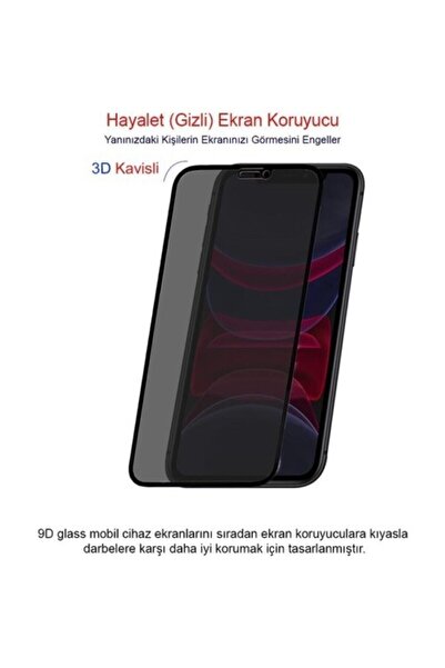 REON Iphone 11 Gizli Hayalet 5d Tam Kaplayan Kırılmaz Cam ( Siyah )