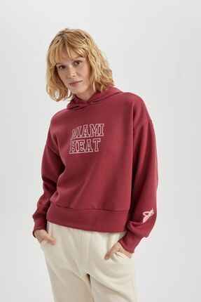 Defacto Fit Nba Miami Heat Kapu onlu Kal n Sweatshirt A9553ax23wn Fiyat Yorumlar Trendyol