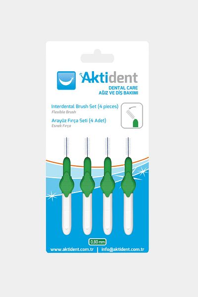 Aktident Interface 4-Piece Brush Set 0,80mm Green