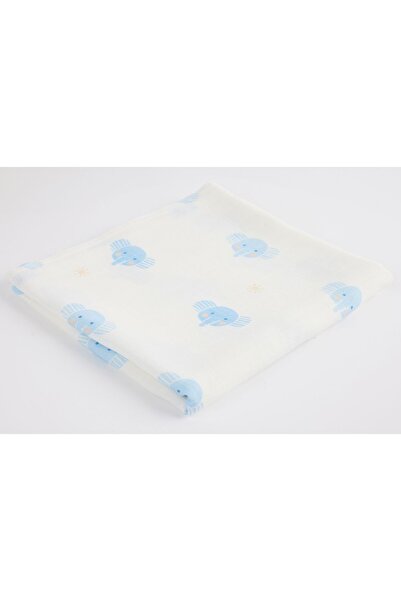 Merca Minca Elephant Patterned Muslin Blanket