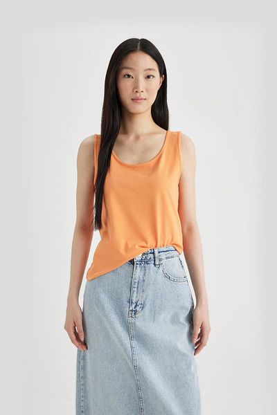 DeFacto Slim Fit Slim Fit U-Kragen Basic Plain Tank Top I1059az24sm