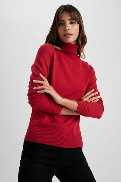 DeFacto Regular Fit Turtleneck Basic Plain Knitwear Sweater H1651Az23Wn