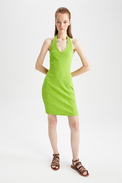 DeFacto Μίνι Φόρεμα Bodycon V-Neck - Camisole Y7479az22sm