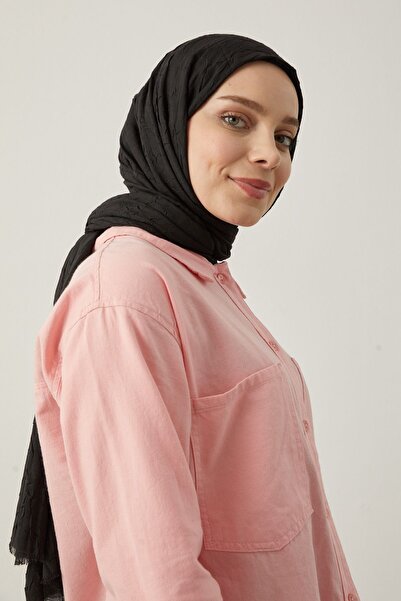 Mizge Scarf Bambu Kraş Siyah