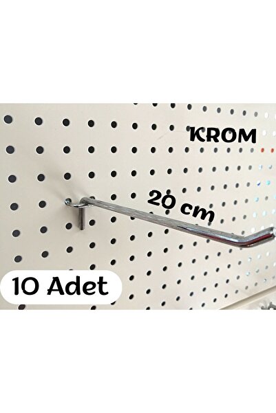 Özfiliz Mağaza Ekipmanları (10 Adet) Delikli Pano Takma Tel Askılık, Ürün Asmak Için Metal Askı, Profil Tel Askı Çubuğu