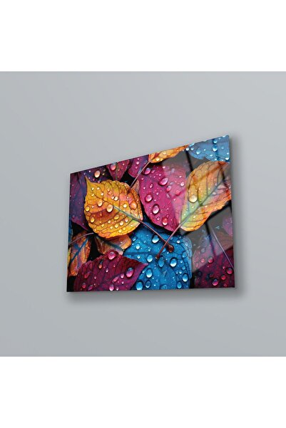 BV DEKOR Πολύχρωμα Φύλλα Μοντέρνα Διακόσμηση Τοίχων, Εκτύπωση σε Σκληρυμένο Γ...