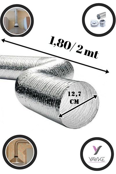 Yayke Aspirator Hood Ventilation Pipe Aluminum Flexi Pipe Steel Wire