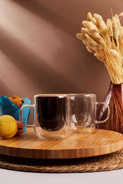 Perotti Double Wall 225 ml Glass Mug 12467 (2 PCS)