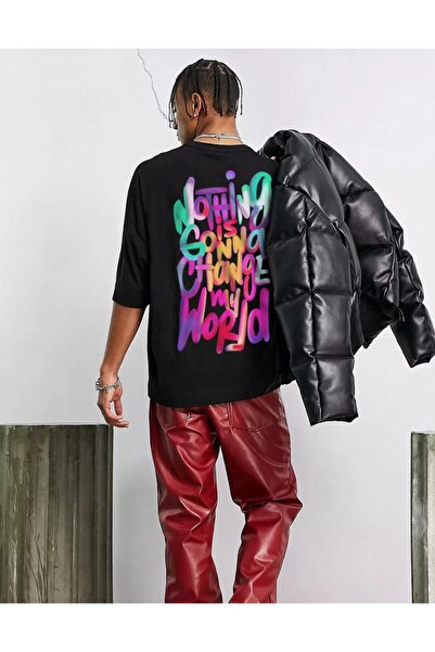 Ghedto Tricou oversize unisex My World negru