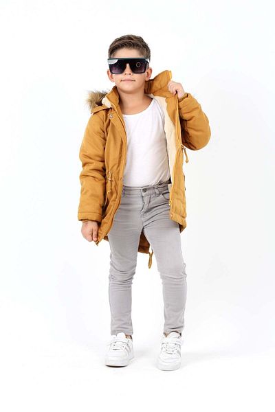 Asortix Boy's Winter Long Coat - Fur Coated