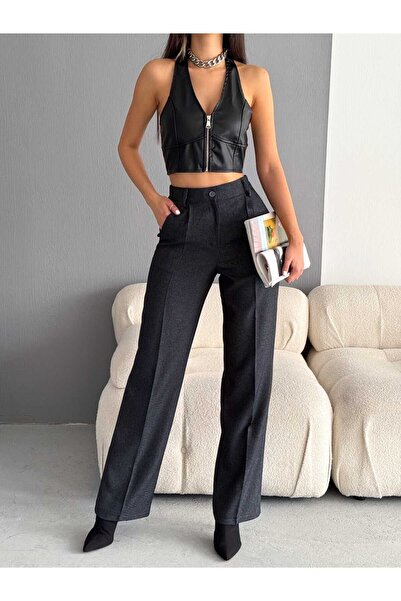 Elegant Bol Kesim Palazzo Pantolon