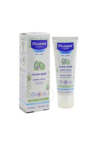 Mustela كريم هيدرا بيبي المرطب لوجه الأطفال يحتوي على الأفوكادو العضوي 40 مل