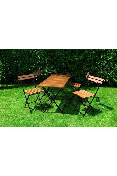 TİVOLİ Best Choıce Ahşap Katlanır Masa+4 Sandalye