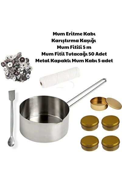 adin tasarım Mum Yapım Seti Mum Eritme Kabı 750 Ml Parafin Karıştırma Kaşığı ...