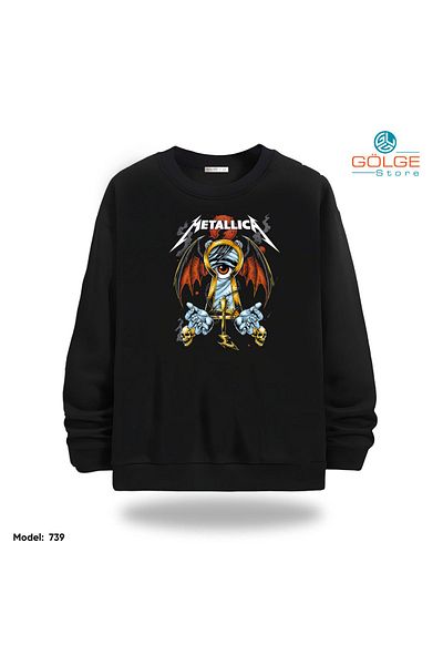 Gölge Store Metallica Chest Printed Slimfit Crew Neck 2 Thread Unisex Sweatshirt