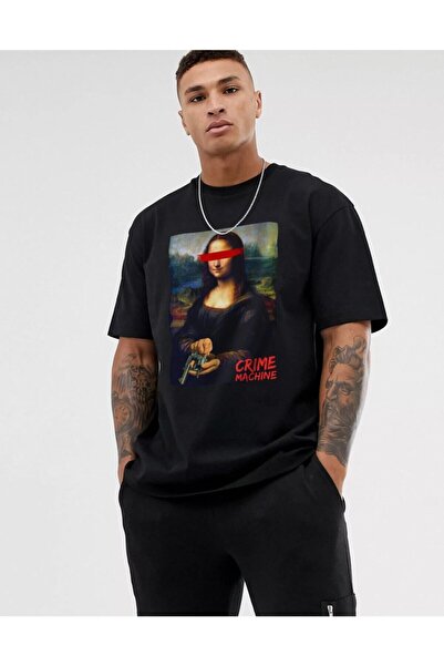 Ghedto Ουνισέξ Μπλουζάκι Oversize Monalisa Crime Μαύρο
